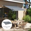 Outsunny Awning Replacement Canopy, Water Resistant UPF 50+ Sun Shade Cover for 3 x 2.5 m Garden Awning (Fabric Only), Grey