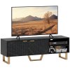HOMCOM Marble Effect TV Unit, TV Stand Cabinet for up to 70