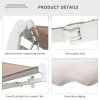 Outsunny 3 x 2.5m Electric Garden Door Awning Half Cassette Outdoor Retractable Canopy Patio Shelter w/ Remote Controller Cream White