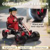 AIYAPLAY Pedal Go Kart, Ride on Racer with Freewheel System, Brake, Non-Slip EVA Wheels, Metal Frame, Go Kart for Kids Ages 3-6 Years, Red