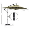 Outsunny 3x2m Cantilever Parasol with Cross Base, Banana Parasol with Crank Handle and 6 Ribs, Rectangular Hanging Patio Umbrella for Outdoor Pool, Garden, Balcony, Beige