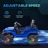 AIYAPLAY Kids Ride On Car, 12V Battery Powered Electric Truck with 4 Spring Suspension Wheels, Parental Remote Control, Music Horn LED Lights, Blue