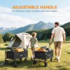 Outsunny 90L Festival Trolley on Wheels, Folding Camping Trolley Cart with Adjustable Handle, Portable for Outdoor, Garden, Shopping, Fishing, Black