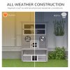 PawHut Outdoor Cat House, 3 Tier Wooden Kitten Shelter with Jumping Platforms, Asphalt Roof, Doors for Indoor, Garden - Grey