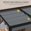 Outsunny Retractable Pergola Roof, Sun Shade Cover, UV30+ Protected Replacement Canopy Fabric for 2.85 x 2m Pergola, Dark Grey