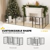 PawHut Dog Pen, 8 Panel Puppy Pen, Steel Dog Playpen, for Small Breeds, 60cm Tall, Black
