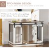 PawHut Dog Crate Furniture for Large Dog, Double Dog Cage for Small Dogs with Divider, Sliding Doors - White