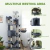 PawHut Cat Tree, 206cm Cat Tower with Sisal Scratching Posts and Board, Beds, Condos, Platforms, Hammocks, Toy Balls & Rope, Anti-Tip Kit, Kitten Activity Centre for Indoor, Dark Grey