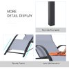 Outsunny 3 Pieces Sun Lounger Chair Set, Metal Frame Garden Outdoor Sunbathing Chair with Side Table and Armrest, Light Grey