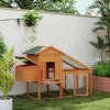PawHut Chicken Coop with Run Outdoor, Wooden Hen House, Poultry Coop with Nesting Box, Slide-out Tray, Ramp, Perches, Asphalt Roof, 179 x 67 x 115cm