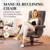 HOMCOM Recliner Chair with Footstool, Upholstered Armchair with Adjustable Backrest, Leisure Lounge Chair for Living Room, Bedroom, Dark Brown