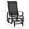 Outsunny Outdoor Gliding Rocking Chair with Sturdy Metal Frame Garden Comfortable Swing Chair for Patio, Garden and Poolside, Black