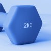 SPORTNOW Set of 2 Hex Dumbbells, Neoprene Weights Pair with Non-Slip Grip, Home Gym Fitness Training Equipment, 2 x 2kg, Blue