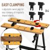 DURHAND 4-in-1 Work Bench, Folding Clamp Table w/ 4 Adjustable Clamping Pegs for DIY Home Garage, Black