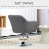 HOMCOM Swivel Microfibre Accent Chair for Living Room Contemporary Vanity Armchair with Adjustable Height Thick Cushion Lumbar Support Armrest for Bedroom Office Dark Grey