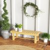 Outsunny 1 Piece 2-seater Outdoor Indoor Wooden Garden Bench Fir Patio Loveseat, 110L x 38W x 35Hcm, Natural