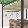 Outsunny 3 x 4m Pergola with Retractable Roof Canopy, Aluminium Frame Garden Gazebo Outdoor Sun Shade Shelter for Grill, Patio, Deck, Khaki