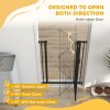 PawHut Extra Tall Dog Gate with Cat Flap, Pet Safety Gate for Doorways Stairs with Auto Close Double Locking, 104 cm Tall 74-80 cm Wide, Black