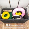 Outsunny 380L Garden Storage Box Outdoor Storage Box Waterproof with Lockable Lid and Moulded Handles, Double-Layer HDPE Deck Box, 115 x 60 x 60 cm