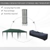 Outsunny Pop Up Gazebo 3 x 6m, Foldable Canopy Tent, Height Adjustable Wedding Awning Canopy w/ Carrying Bag, Green