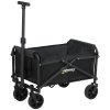 Outsunny 41L Festival Trolley on Wheels, Small Garden Folding Trolley Cart, 60kg Heavy Duty Collapsible Folding Wagon with Adjustable Handle and Carrying Bag for Beach, Camping, Festival, Black