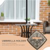 Outsunny Outdoor Garden Table with 38mm Dia. Umbrella Hole, Cast Aluminium Patio End Table with Anti-slip Foot Pads for Garden, Patio, Balcony, 54 x 54cm, Bronze Tone