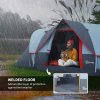 Outsunny 5-6 Man Dome Camping Tent Hiking Shelter UV Protection 3000mm Water Resistant Tunnel Tent - Grey