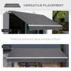 Outsunny 4x2.5m Retractable Manual Awning Window Door Sun Shade Canopy with Fittings and Crank Handle