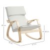 HOMCOM Comfortable Relax Rocking Chair, Upholstered Lounge Chair Recliner with High Back and Headrest for Living Room, Bedroom, Cream White