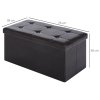 HOMCOM Folding Faux Leather Storage Cube Ottoman Bench Seat PU Rectangular Footrest Stool Box 
