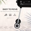 Outsunny Portable BBQ Charcoal Grill with 2 Wheels and Cooking Utensils, Smoker Grill with Lid for Outdoor Barbecues, Camping, Picnic, Courtyard