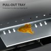 Outsunny Gas Barbecue Grill 3+1 Burner Garden Smoker BBQ Trolley w/ Side Burner Warming Rack Side Shelves Storage Cabinet Piezo Ignition Thermometer Stainless Steel + Metal