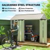 Outsunny 8 x 6 ft Garden Shed, Metal Shed with Double Doors, Window and Air Vents, Galvanised Outdoor Lockable Tool Storage House, Grey