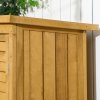 Outsunny Small Shed, Wooden Garden Storage Shed, 3 Shelves Outdoor Tool Shed Cabinet with Asphalt Roof and Shutter Doors, 87cm x 47cm x 160cm, Natural Wood Finish