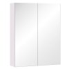 HOMCOM Mirror Cabinet, Wall Mount Bathroom Storage Cabinet with Adjustable Shelf, Double Door Cupboard, 60 x 15 x 75 cm