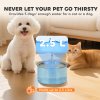 PawHut Cat Water Fountain for Drinking, 2.5L Cat Fountain Stainless Steel Automatic with Ultra-Silent Pump, Water-Level Window, Filters