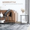 HOMCOM Tempered Glass Side Table with Storage, Modern 2-Tier Bedside Table with Steel Frame, Black