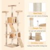 PawHut Cat Tree for Indoor Cats, 173 cm Cat Tower Scratching Post, Tall Climbing Tower, Activity Centre House, Cream