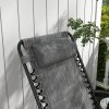 Outsunny Garden Rocking Chair Folding Outdoor Adjustable Rocker Zero-Gravity Seat with Headrest Camping Fishing Patio Deck, 95 x 64 x 106 cm - Grey