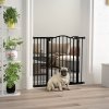 PawHut Pressure Fit Dog Stair Gate No Drilling Safety Gate Auto Close for Doorways, Hallways, 74-94cm Adjustable, 78cm Tall, Black