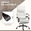 Vinsetto Office Chair, Ergonomic Desk Chair with 6-Point Vibration Massage and Lumbar Heating, Computer Chair with Lumbar Support Pillow, 155° Reclining Back and Footrest, Cream White