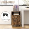 Vinsetto Mobile File Cabinet Lockable Storage Unit Cupboard for A4 Letter Home Filing Furniture for Office, Bedroom and Living Room, 39x40x65cm, Rustic Brown