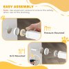 PawHut Dog Gate Wide Stair Gate w/ Door Pressure Fit Pets Barrier for Doorway, Hallway, 76H x 75-145W cm - White