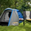 Outsunny 2 Man Camping Tent, Dome Tent with Bedroom and Living Room, 2000mm Waterproof, Portable with Bag, for Fishing Hiking Festival, Blue