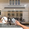 Outsunny 4 x 3(m) Full Cassette Electric Awning with Remote Controller, Aluminium Frame DIY Retractable Garden Awning, UPF50+ Sun Shade Canopy for Deck Door Window, Light Grey