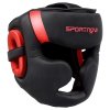 SPORTNOW Boxing Headguard, Boxing Headgear Helmet with Adjustable Strap for Full Face Protection for Kickboxing, Sparring, Martial Arts, Karate, Taekwondo, Red/Black