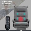 Vinsetto Massage Office Chair with Footrest, Desk Chair with 6 Point Massage and Heat, 155° Reclining Back for Home, Thick Padding, Grey