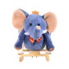 HOMCOM Children Kids Rocking Horse Toys Plush Elephant Rocker Seat with Sound Toddler Baby Gift for 1.5 Years+ Blue