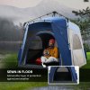Outsunny Instant Pop Up Camping Tent, 4 Man Dome Tent with 4 Doors, Sewn-in Groundsheet, Carry Bag and Top Hook for Fishing Hiking Festival, Grey