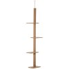 PawHut 260cm Floor To Ceiling Cat Tree for Indoor Cats w/ Three Platforms Activity Centre - Brown